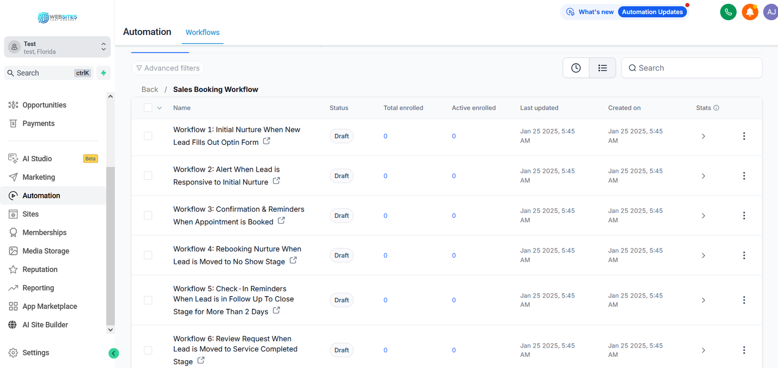 GoHighLevel sales booking automation workflow
